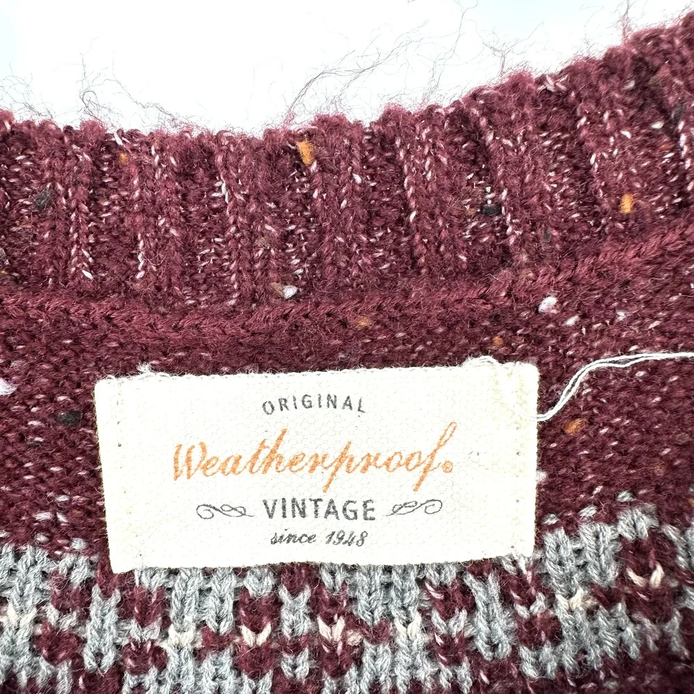 Weatherproof Vintage size Medium pullover style sweater fair‎ isle deep purple